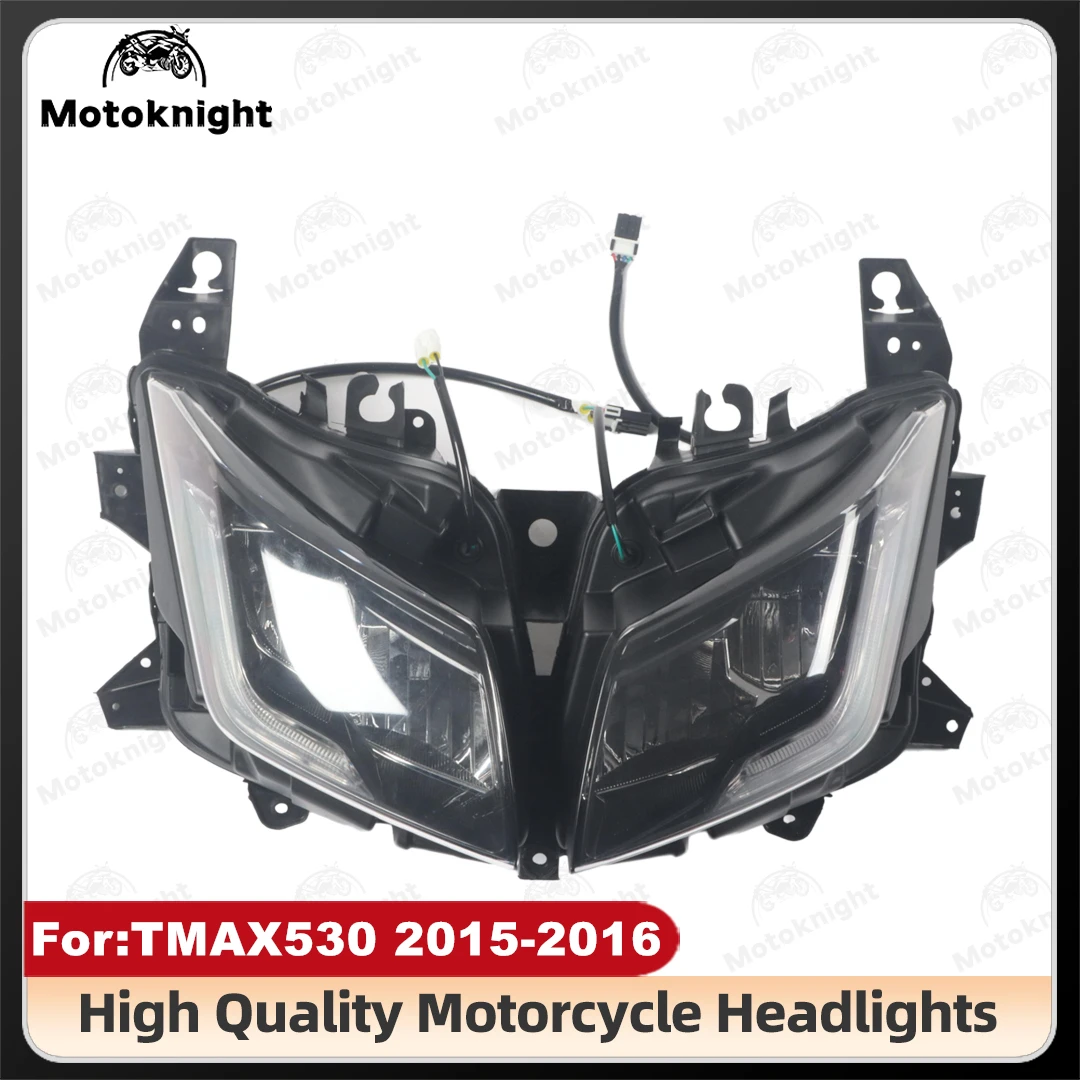 

Подходит для YAMAHA TMAX 530 T-max 530 2015 2016, фара мотоцикла, светодиодная передняя фара в сборе, лампа головного света 15 16
