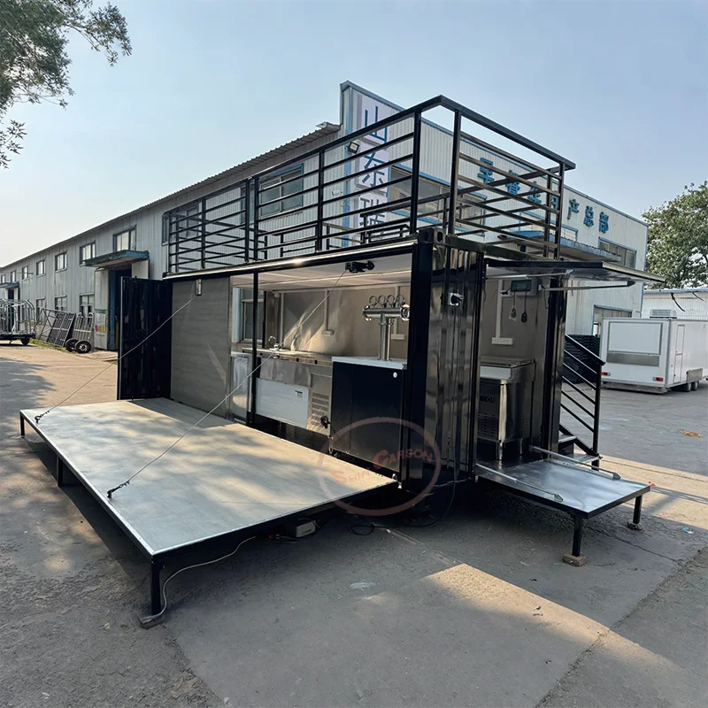 

Customizable Mobile Pizza Concession Stand 10-20Ft Fast Food Cart Van Fully Equipped Kitchen Trailer Truck for Sale