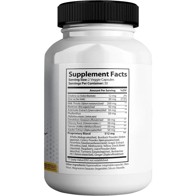 مكمل غذائي، 60 كبسولة، دعم طبيعي لتنظيف وإصلاح الكبد، يحتوي على شوك الحليب، والخنق، والشوك