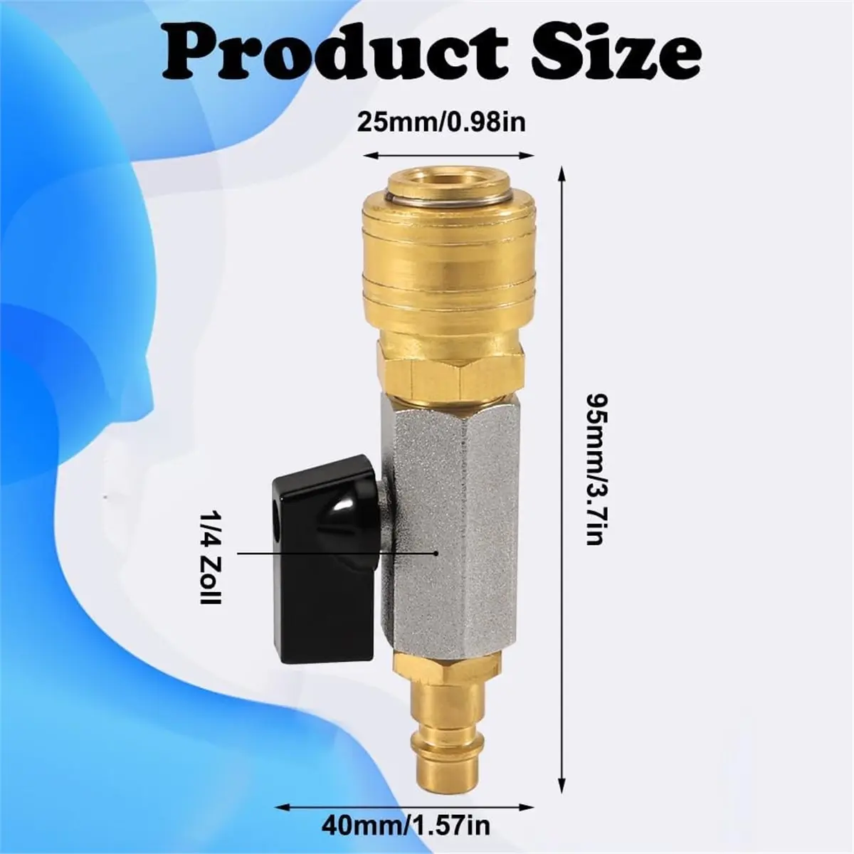A79G Compressed Air Stopcock, G1/4 Inch Compressed Air Quick Release Coupling, 1/4 Inch Brass Compressed Air Filling Valve