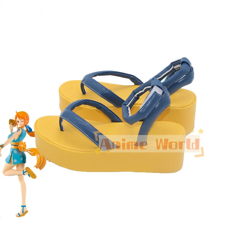 Zapatos de Cosplay Nami, botas de Carnaval de Halloween, zapatos de PU, accesorios de Cosplay hechos a medida