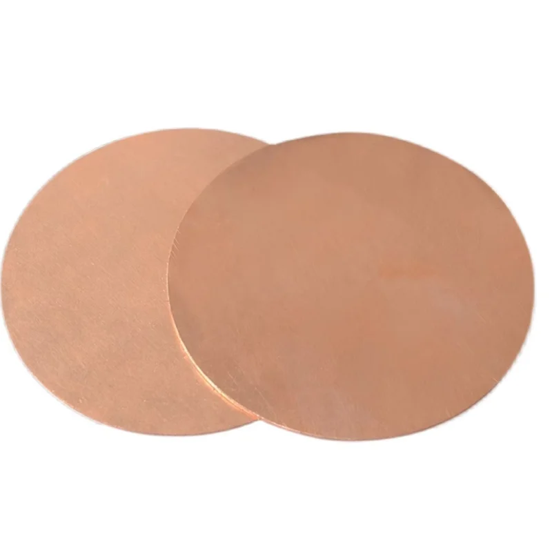 Thick 0.5-100mm Diameter 10-200mm OD Solid Pure Copper Disc T2 C1100 M1 Blank Copper Round Plate