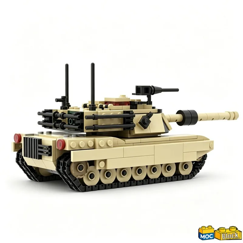 614 PCS M1A2 Abrams Main Battle Tank Model Building Blocks Assembly Educational Toy Creative Collection Birthday Popular Gifts