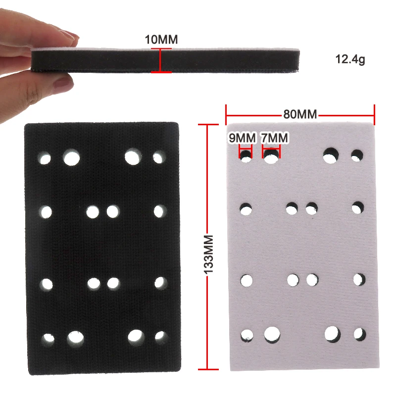 1 Pcs Soft Interface Pad 80 X 133 mm 16/54 Holes Hook and Loop Sanding Disc Buffer Sponge Interface Cushion Pad for Backing Pad