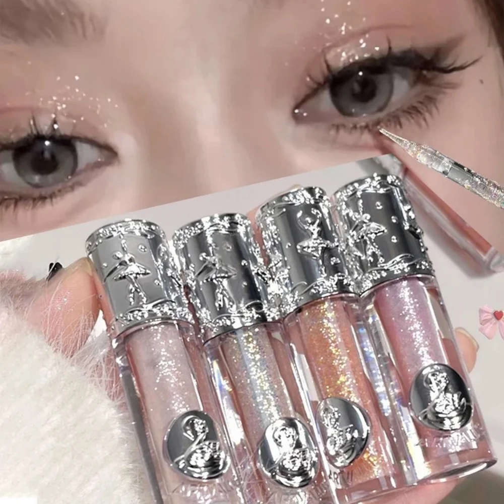Liquid Eyeshadow Pearlescent Shimmer Long Lasting Monochrome Pearly Fine Sparkling Sequins Eye Shadow Highlighter Quick Drying