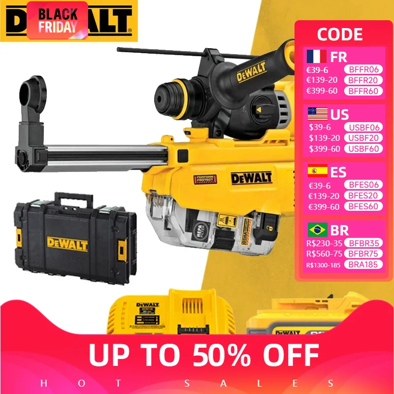 DEWALT Rotary Hammer Drill 20V Brushless Motor SDS PLUS D-Handle Electric Demolition Hammer Impact Drill DCH263 DWH205DH