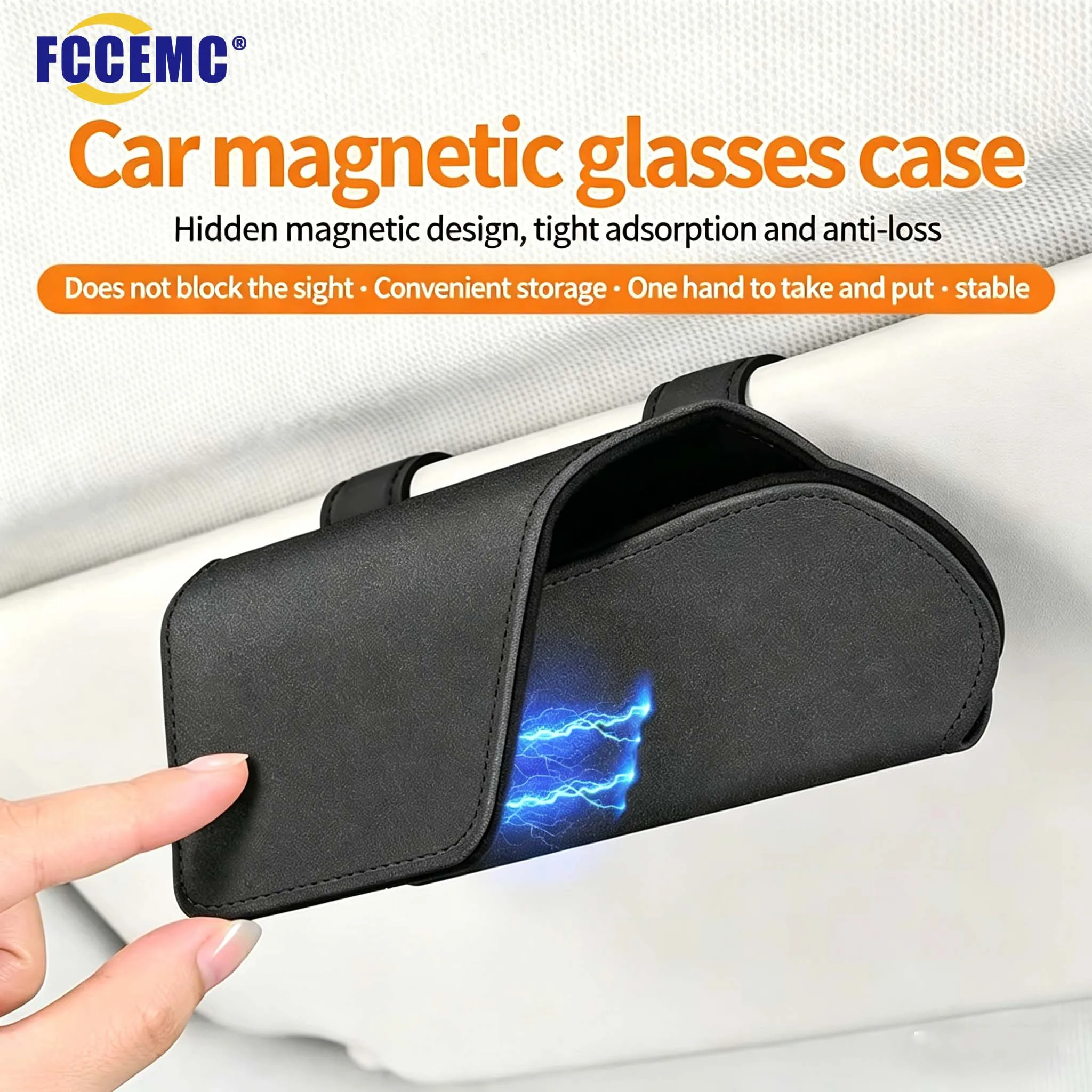 Car Magnetic Glasses Case High End Sun Visor Storage Glasses Clip Strong Magnetic Suction Car Home Dual Use Interior Accessories