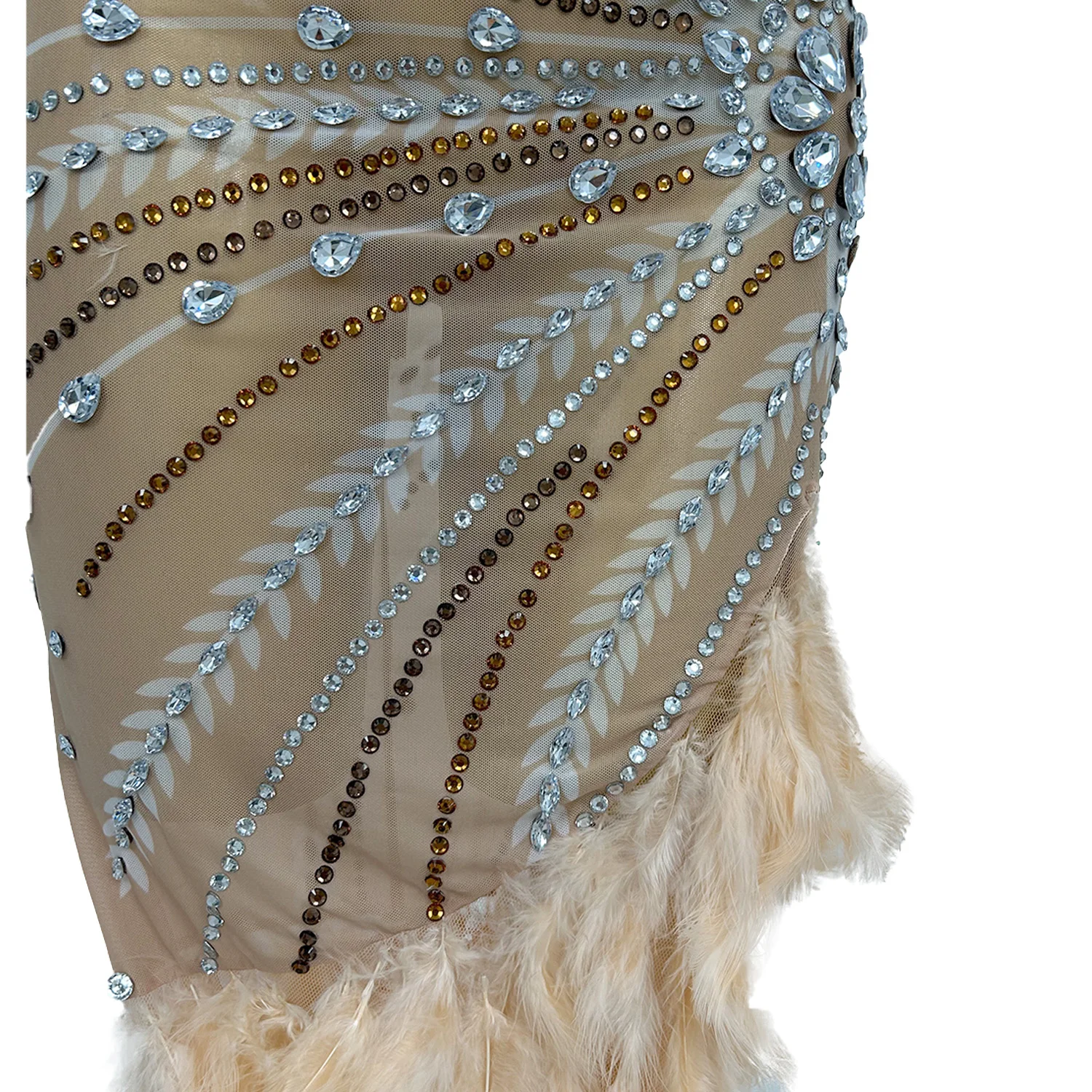 Chuliuxiang femmes élégantes haut de gamme robe de soirée Sexy Perspective maille épissage plume jupe robes de bal anniversaire nouvel an robe