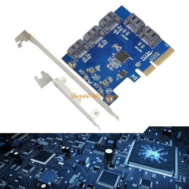 

K1AA Multiports SATA3 PCIEXPress Card Card, 5 Port SATA3 со скоростью 6 Гбит / с.
