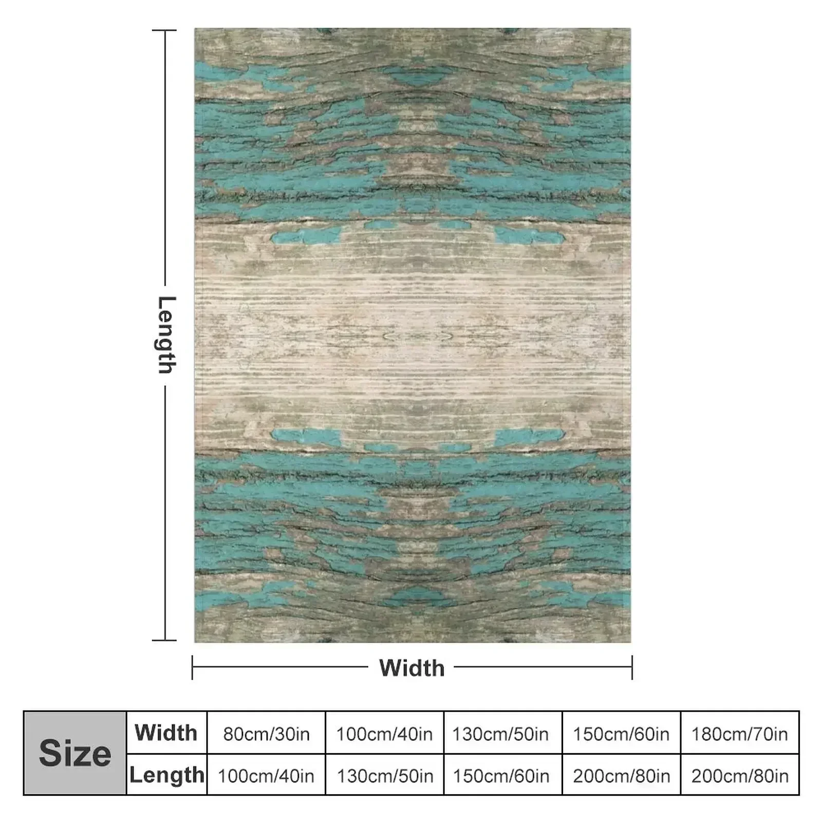 Rustic Wood - Weathered Wooden Plank - Beautiful knotty wood weathered turquoise paint Throw Blanket