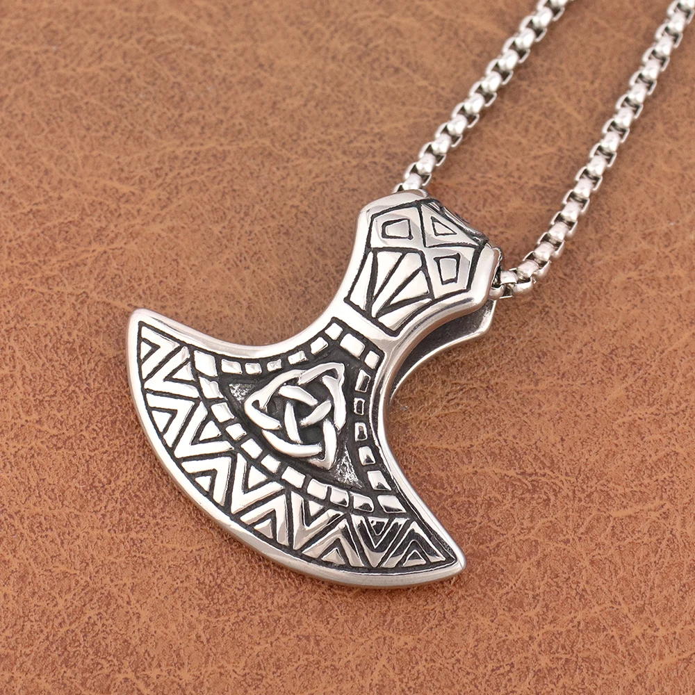 New Fashion Vikings Axe Ciondolo in acciaio inossidabile di alta qualità Nordic Thors Hammer Collana Amuleto Commercio all'ingrosso di gioielli per feste popolari