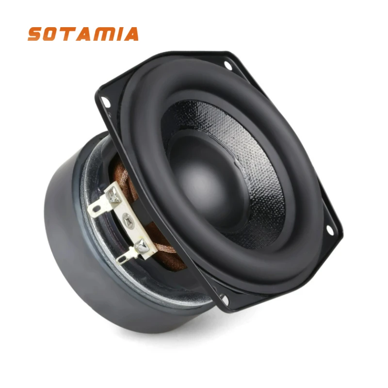 

SOTAMIA 1 шт. 4-дюймовый сабвуфер 4 Ом 50 Вт, 25-мм жесткий эластичный диффузор Y35, высокопроизводительный, с магнитной сталью, для улицы, водонепроницаемый, аудио