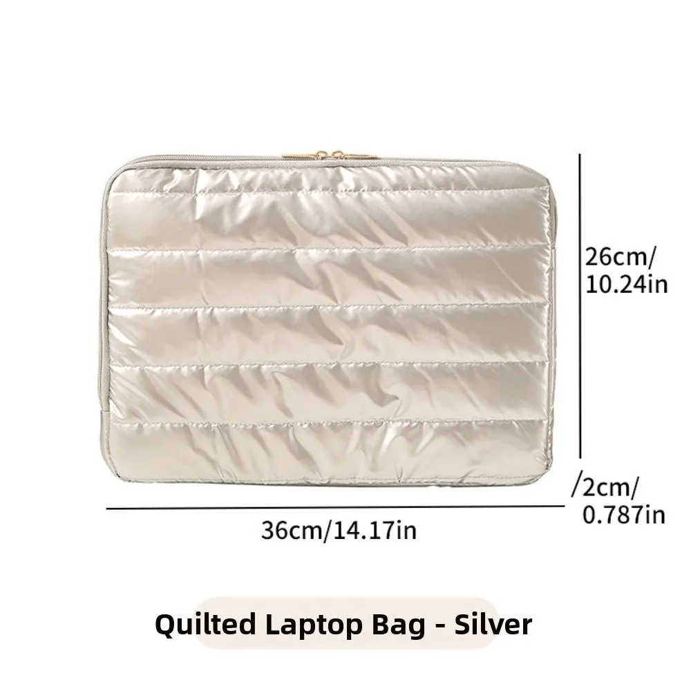 Nylon Quilted Computer Bag Water Resistant Quilted Padding Padded Laptop Sleeve Shock Absorbing Laptop Carrying Case