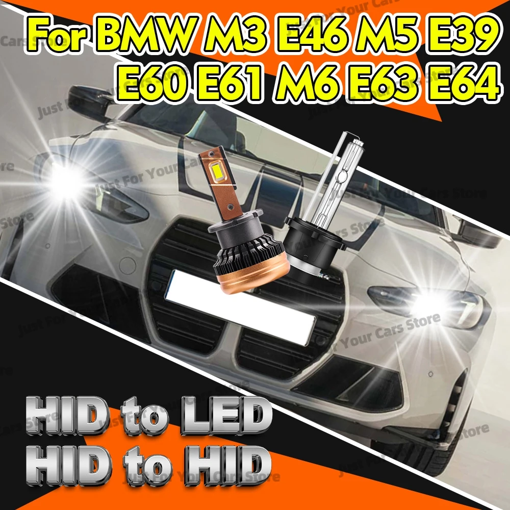 

2x Car Headlights D2S D2 6000K Xenon HID/LED Lamps ​For BMW M3 E46 1999-2006 M5 E39 1998-2003 M5 E60 E61 M6 E63 E64 2005-2010
