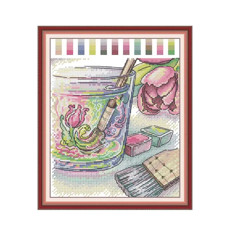 

Акварельный карандаш, набор для вышивки крестом, 14 карат, 11 карат, принт, холст, ручное шитье, вышивка крестиком, рукоделие ручной работы