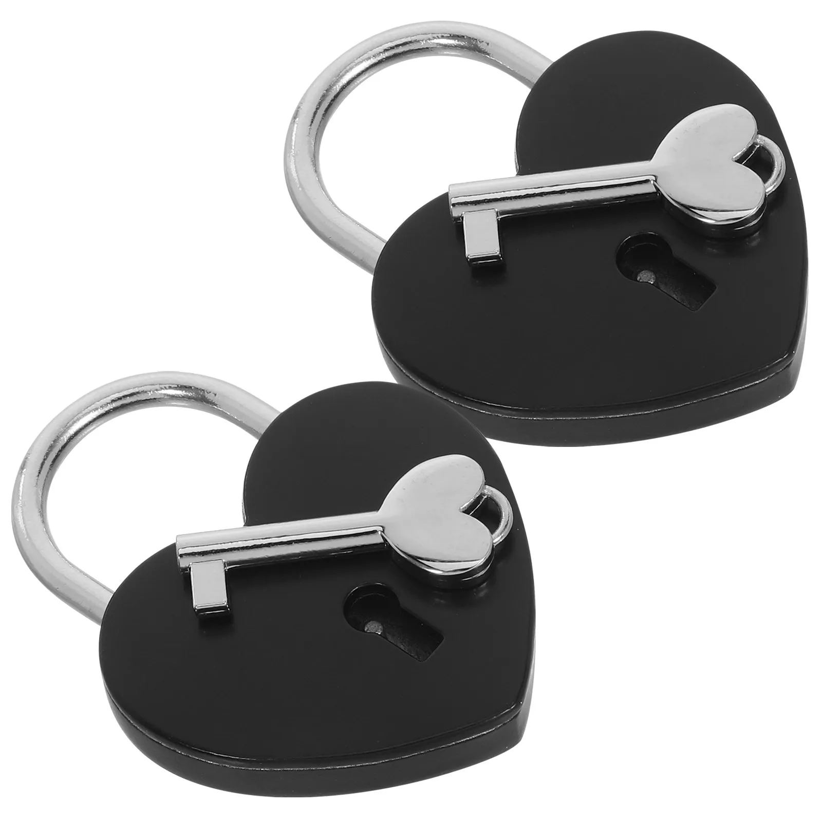 2Pcs Small Heart Shaped Padlock Metal Heart Lock with Key for Diary Books Jewelry Cases Keepsake Boxes Travel Bags Romantic Gift