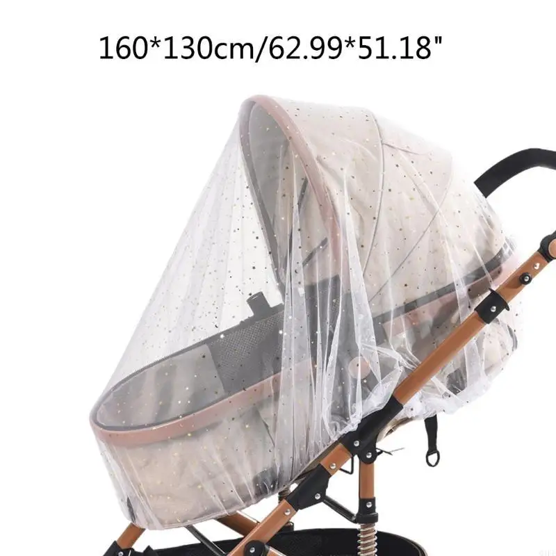 AP28 Mosquito Net with Star/Flower Pattern for Stroller Durable Baby Stroller Mosquito Net Perfect  Net for Strollers