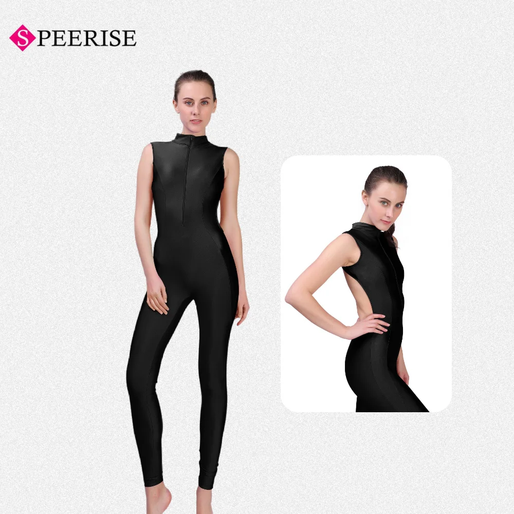 Mulheres sem costas elastano náilon unitard sem mangas bodysuit para adulto ballet dança wear desempenho macacão ginástica terno