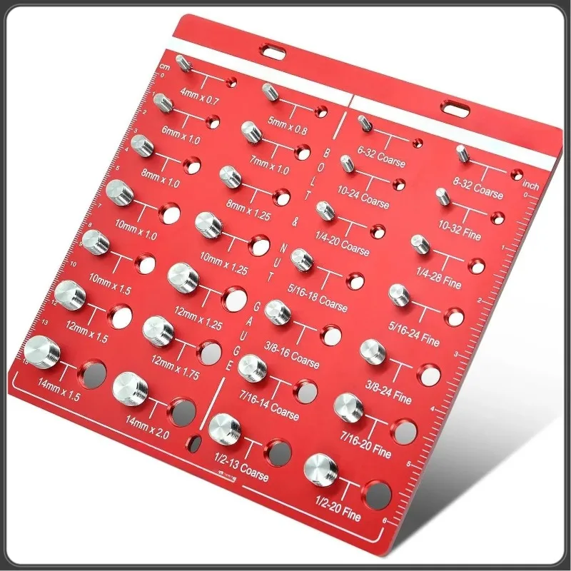 Thread Checker, 28 Nut and Bolt Thread Checker Gauge Inch and Metric Size Precise Screw Size and Thread Measuring Tools