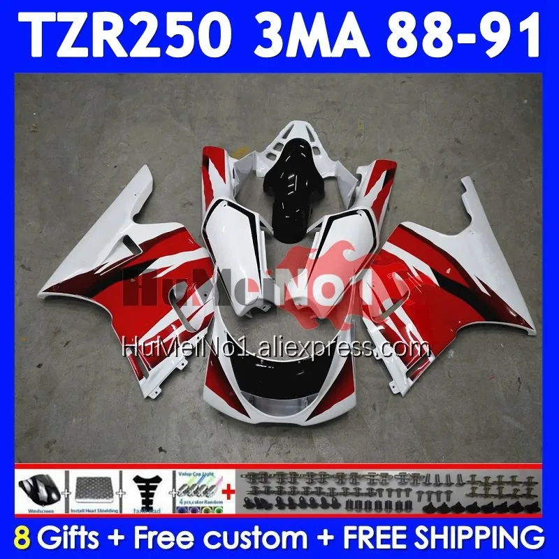 Factory Red Kit For YAMAHA TZR-250 3MA TZR250 YPVS RS TZR 250 88 89 90 91 375No.0 TZR250R TZR250RR 1988 1989 1990 1991 Fairing