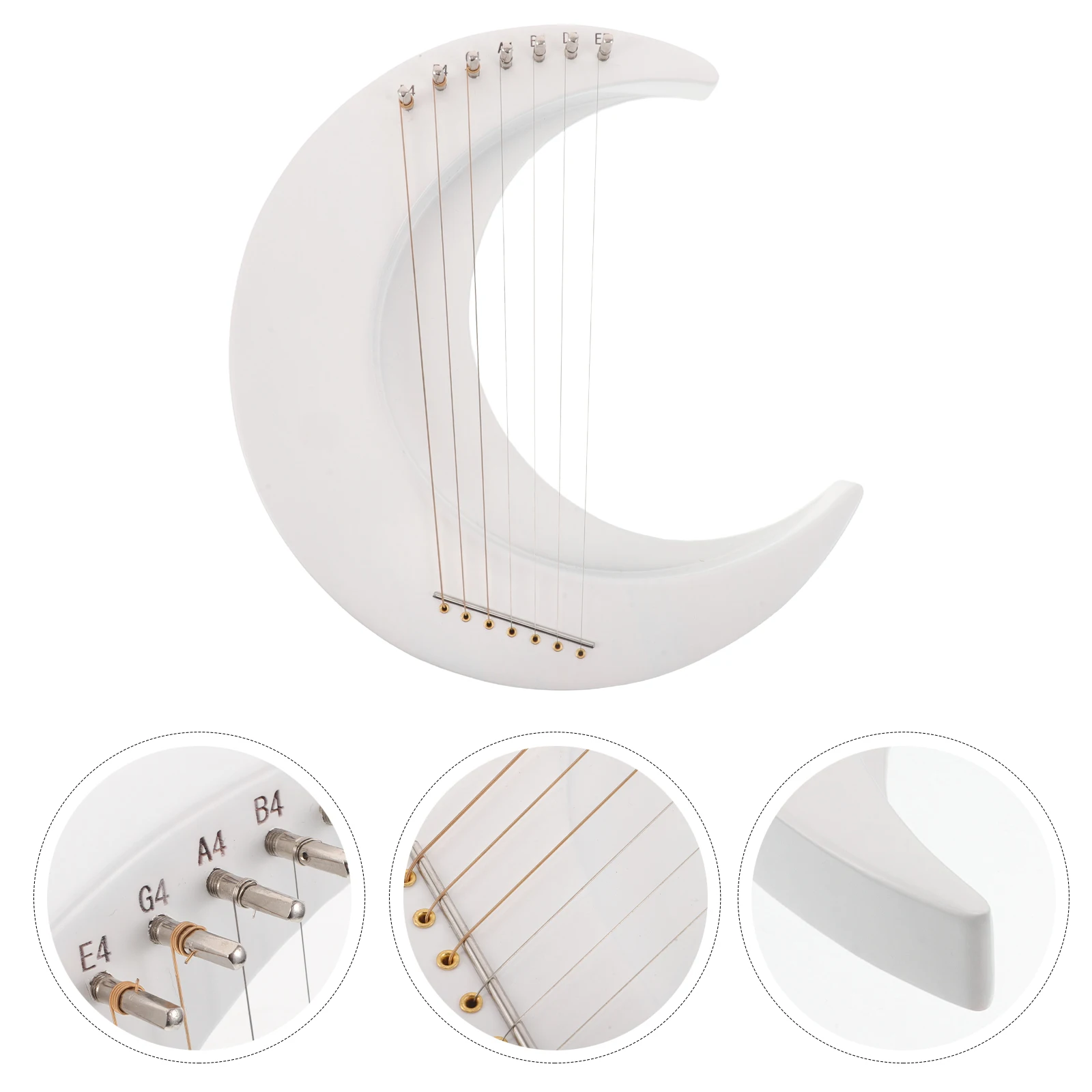 

Crescent Raya Lyre for Music Lover Moon Inspired Harp Beginners Musical Instrument Practice Shape