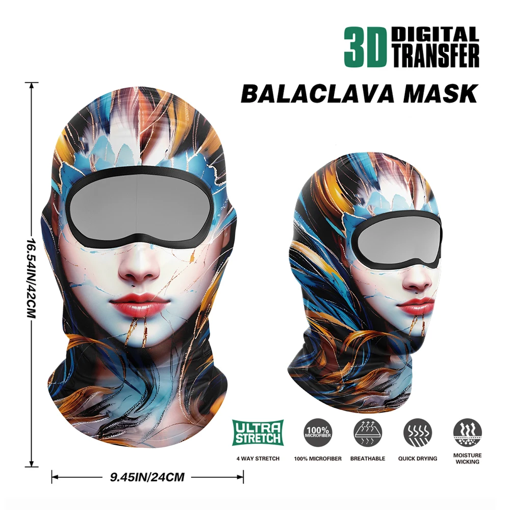 Balaclava Neue 3D-Menschen-Gesichtsmaske für Outdoor-Radfahren, atmungsaktiv, schnelltrocknend, UV-Sonnenschutz und staubdicht, Eisseide Vollgesichtsmaske – Detail 10