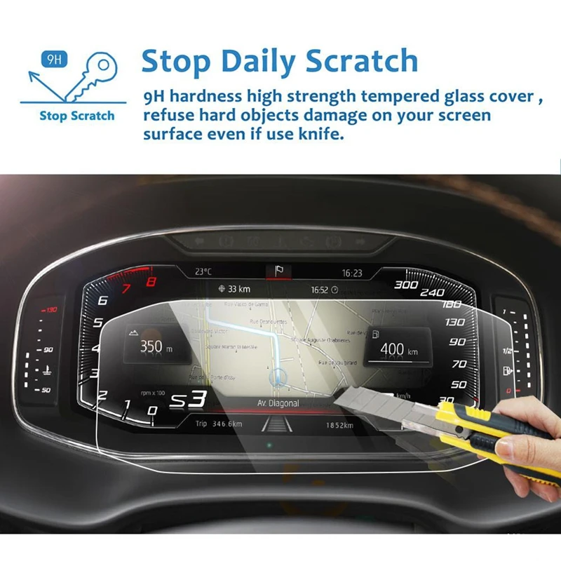 ฟิล์มกระจกนิรภัยสำหรับ LCD ติดรถ2019 2020ขนาด10.25นิ้วสำหรับ Cupra ateca/tarraco/arrona/ibiza