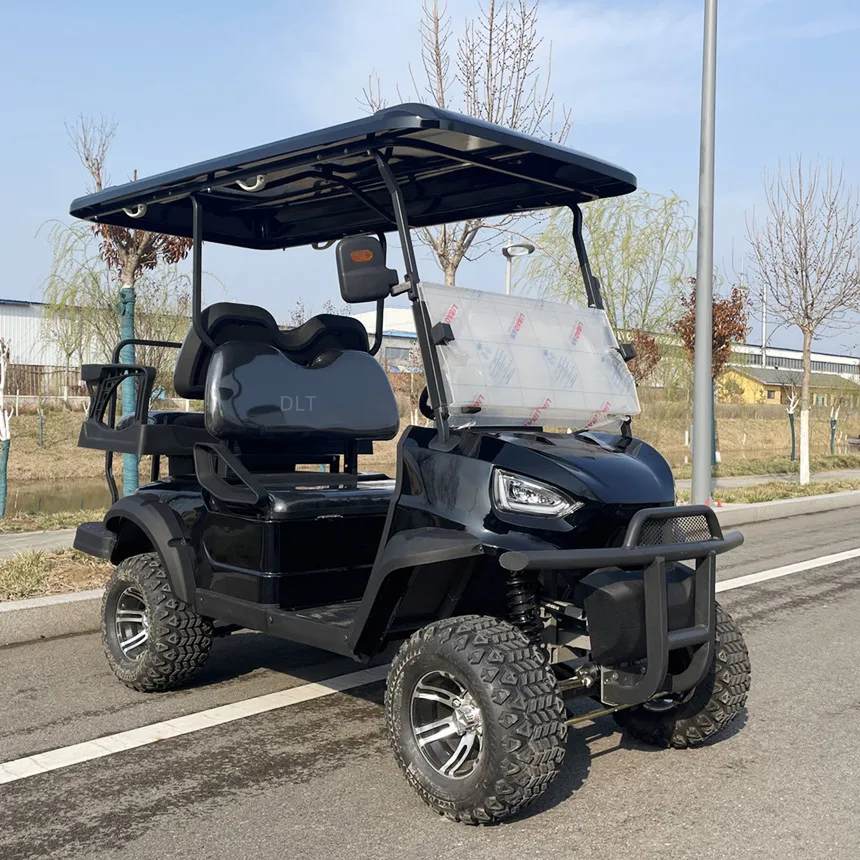 60V Classical New Electric Golf Cart Golf Cart Model D 4 Seat Front Bumper Electric Sightseeing Car 14-Inch Off-Road Tires