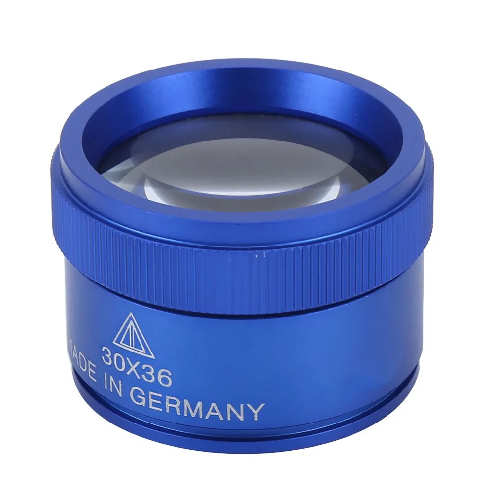 

Professional 42mm29mm Size Magnifying Glass Blue Color 30X Portable Magnifier Loupes Magnifier Jewelry Inspection