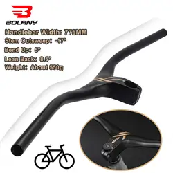 BOLANY Mtb Handlebars Integrated Handlebar For Mountain Bike 775mm Reduce Resistance Aluminum Alloy Bike Handlebar 28.6mm