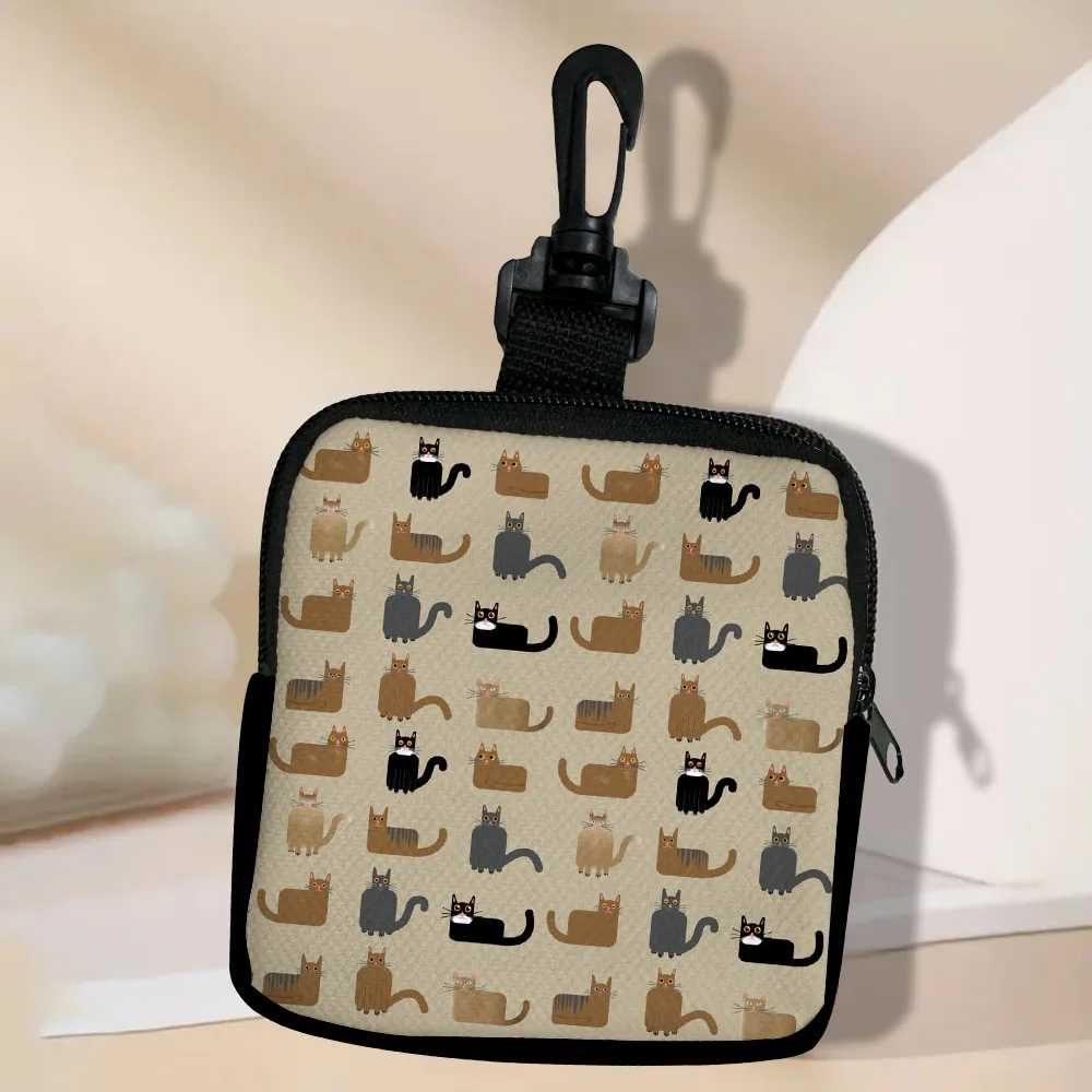 

Женский кошелек с милыми мультяшными кошками, мини-кошелек, кошелек для монет, свежая милая сумка для карточек, сумка для гигиенических салфеток, сумка для наушников 5,23