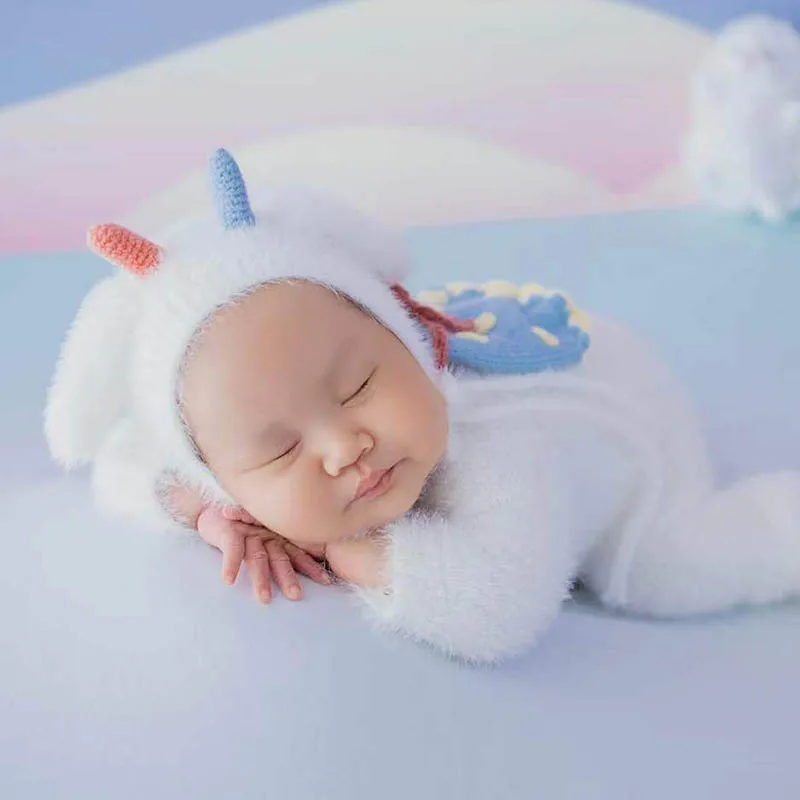 Baby Photography Costume Cute Mohair Jumpsuit Set Baby Boys Girls Posing Animals Dolls Studio Newborn Photo Shooting Accessories