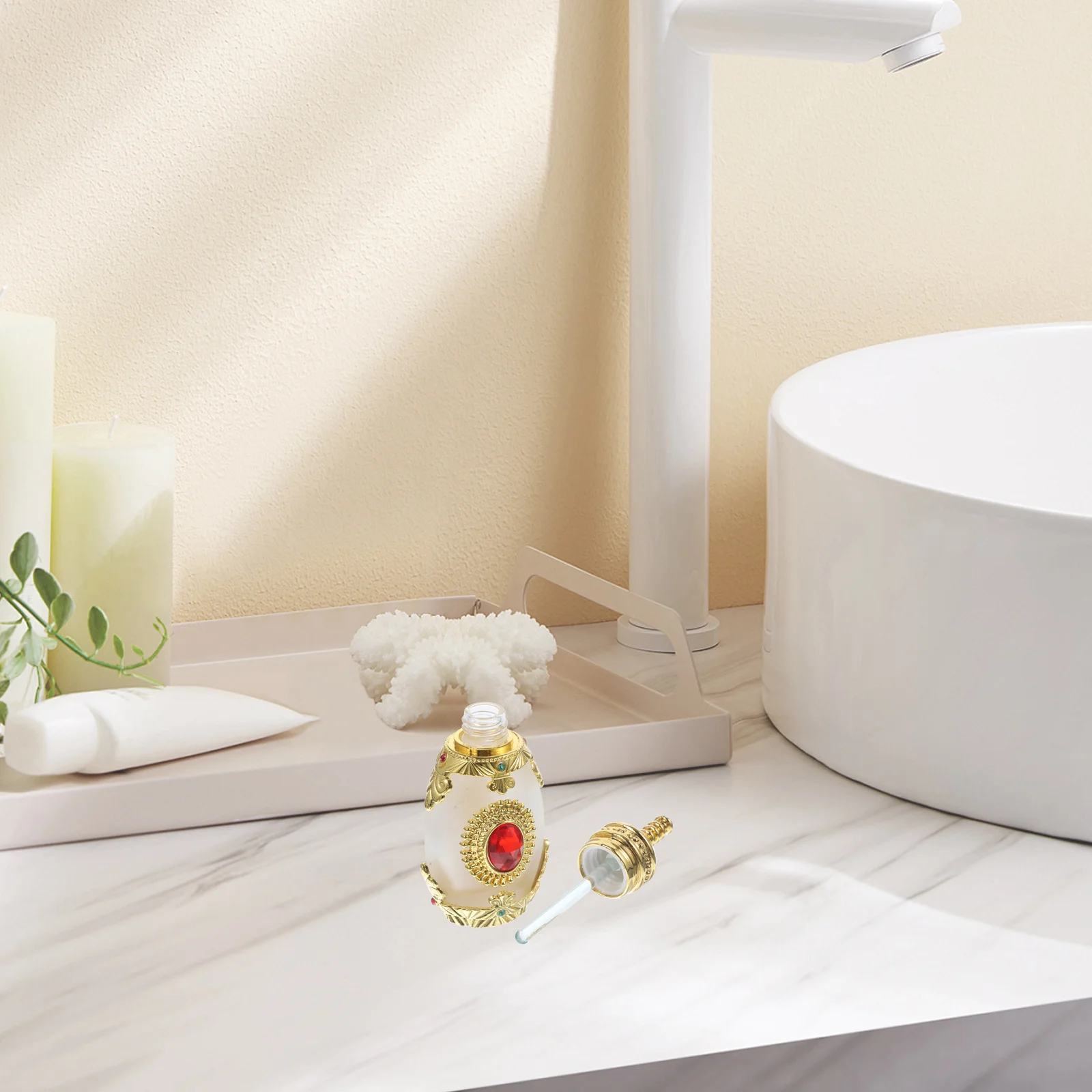 

Durable Glass Perfume Bottle Exotic Style Refillable Essential Oil Holder Wear Resistance Long Time Use Good Sealing Effect