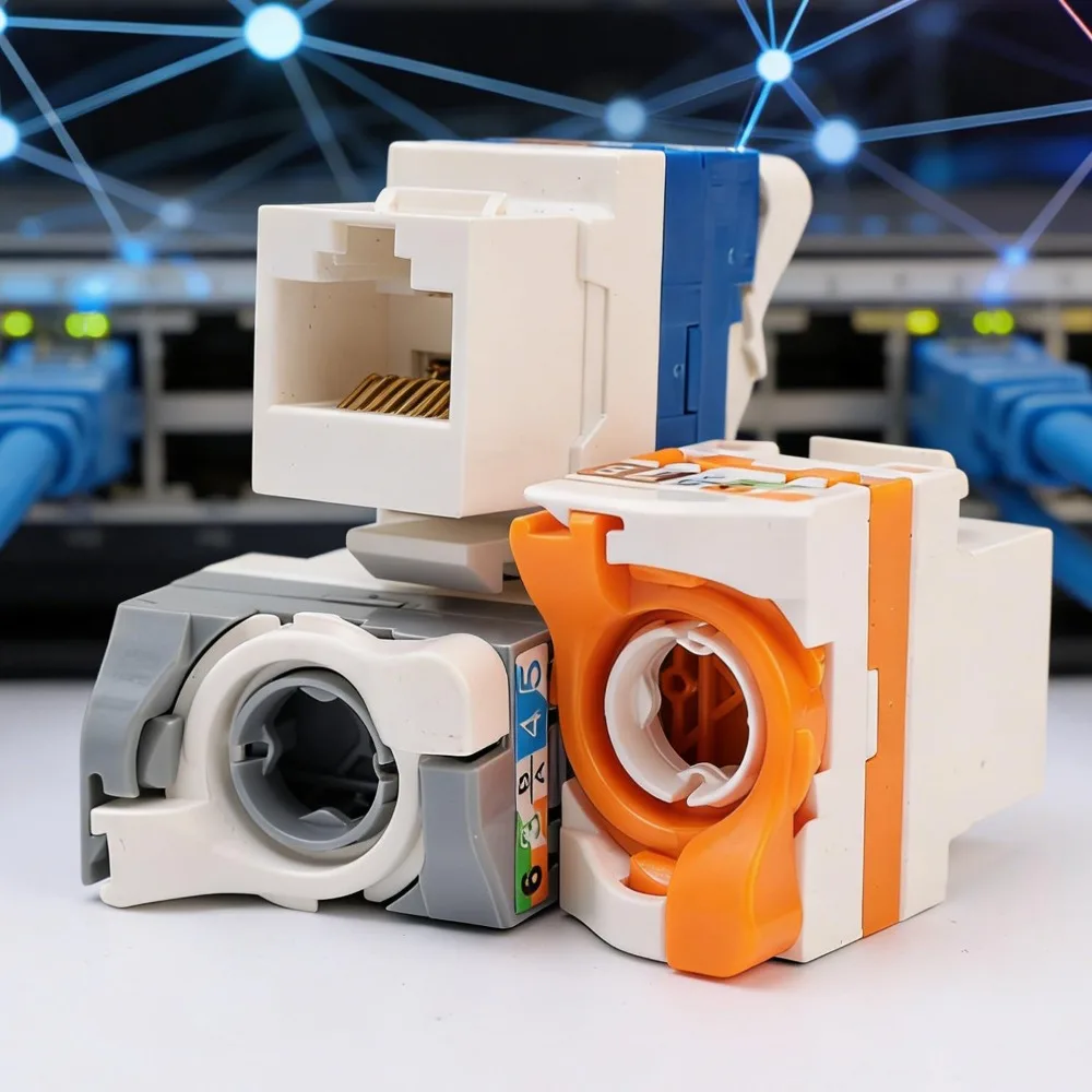 Whirling Wire RJ45 CAT5E CAT6A CAT6 Toolless Insert Keystone Ethernet Module Jack Gigabit UTP Tool-free Ineternet Socket Coupler