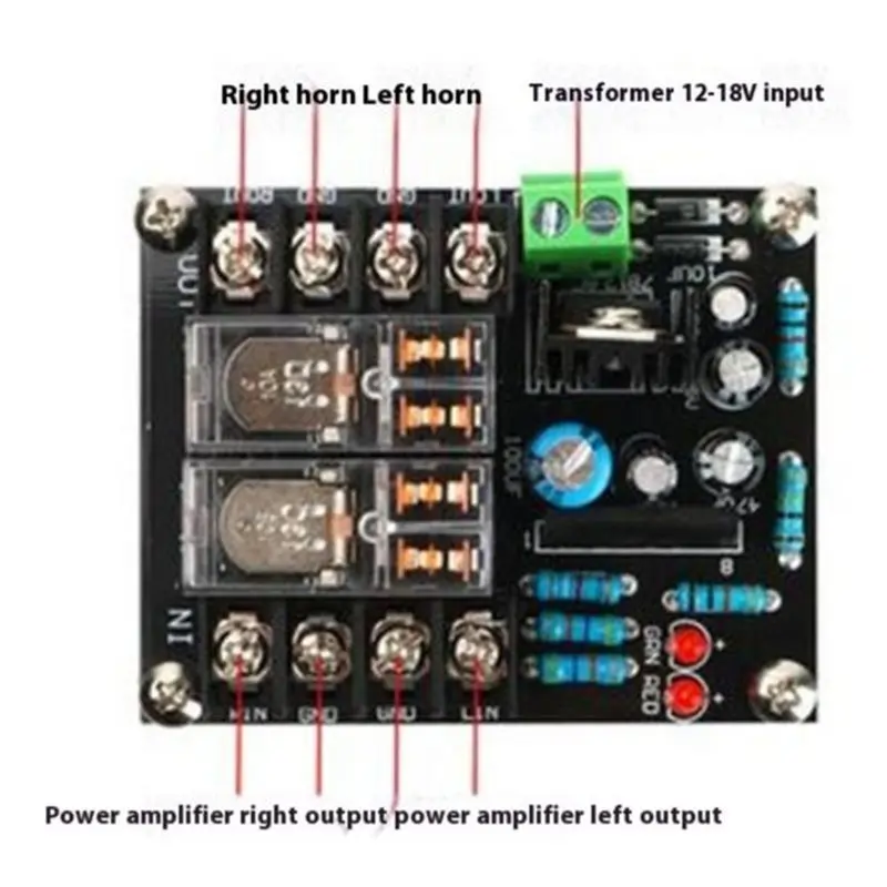AA60 UPC1237 Speaker Protection Circuit Board, Startup Delay DC Protection for Amplifier, AC12-18V, 300Wx2