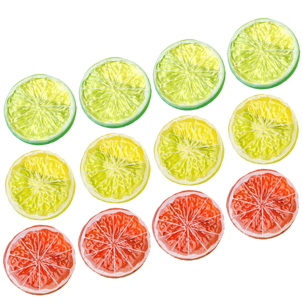 Realistic Fruit Ornament Imitation Lemon Slice Decor Artificial Slices Grapefruit Models