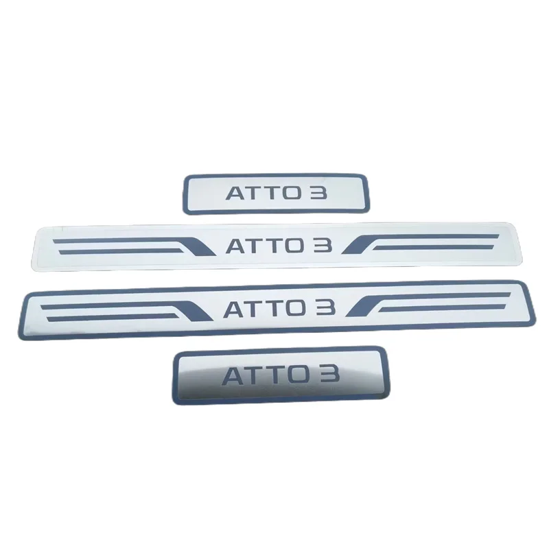 For Byd Atto3 2020 2021 2022 2023 Door Sill Scuff Plate Cover Trim Stainless Steel Threshold Pedal Styling Protect car assecorie