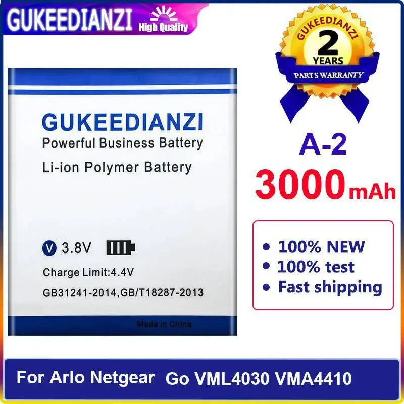 

Long-Lasting Camera Battery For Arlo Netgear GO VML4030 VMA4410 A-2 3000Mah