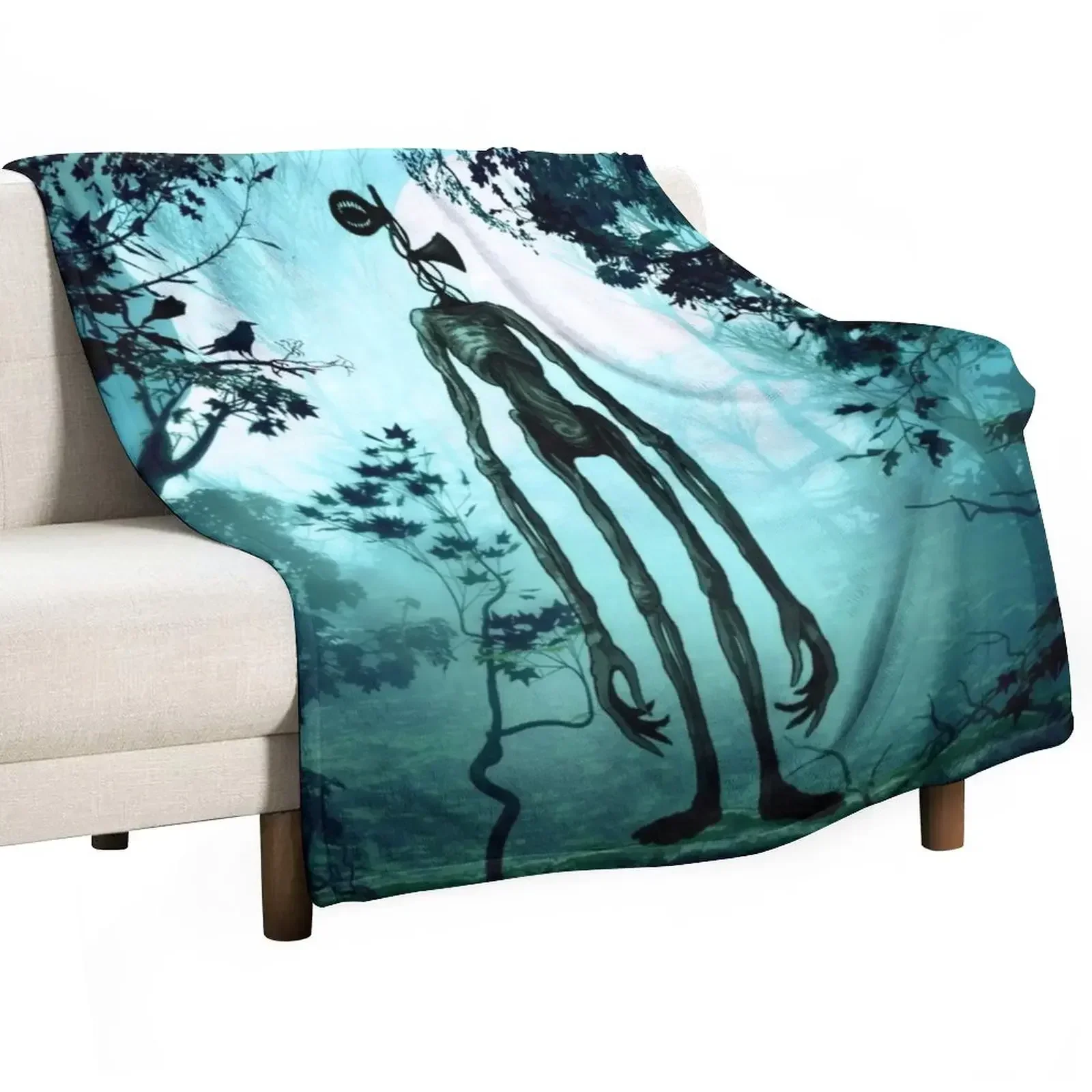 Siren head in horror background Throw Blanket Quilt Flannel Fabric Blankets