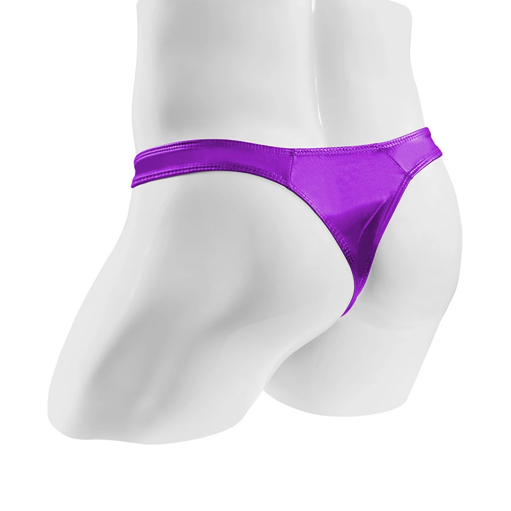 

Mens Panties Underwear Stylish Thongs Underpants Comfort Fashion Faux Leather Lingerie Low-rise Male Underwear