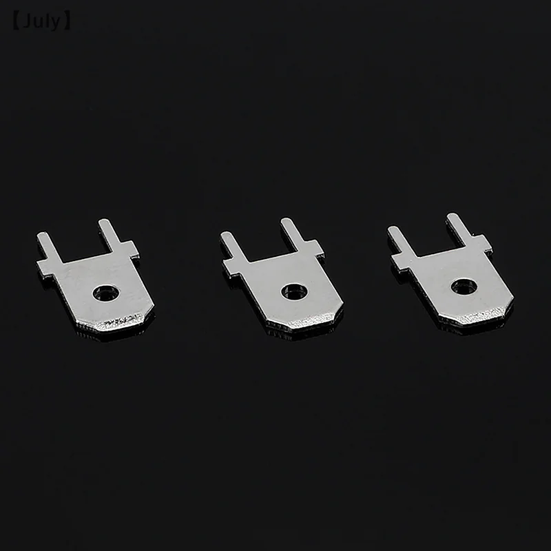 50 peças 6.3mm 4.8mm inserções plug terminal macho 250 pcb solda lug espessura 0.8 duas pernas, folha de soldagem pcb