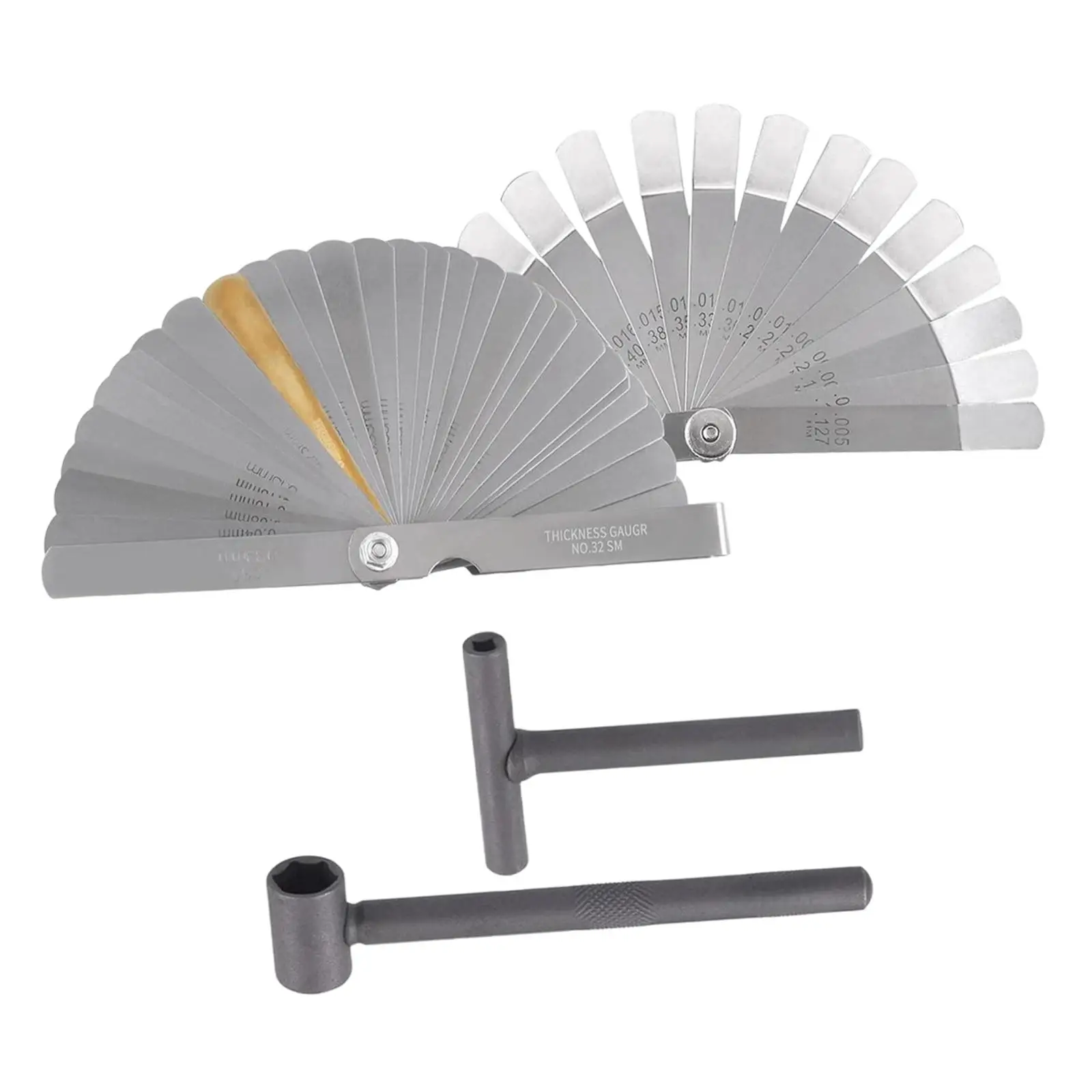 Feeler Gauge Metal Metric Imperial Easy to Use Vehicle Maintenance Foldable