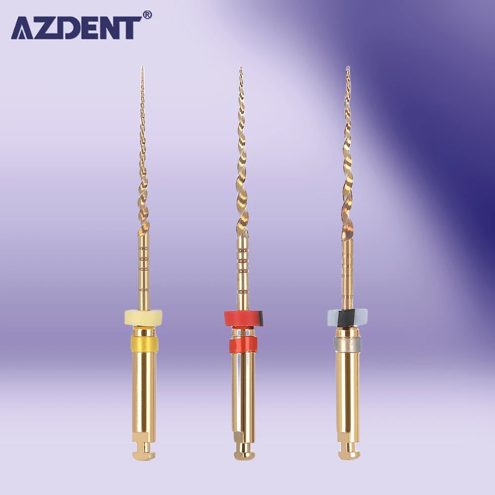 AZDENT 3 Pcs/Set Dental Endodontic Root Canal Niti X1-X3 File 25mm