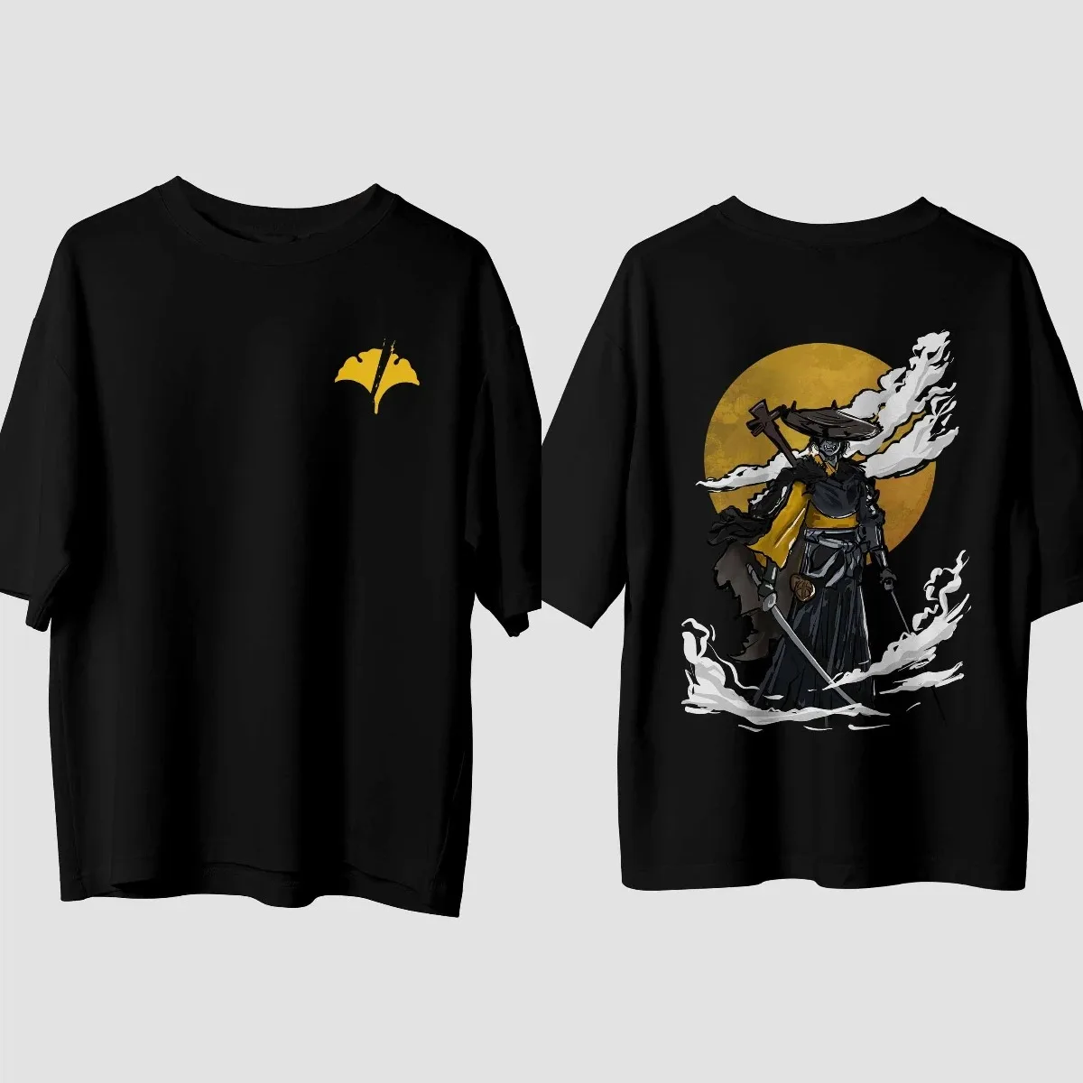 Hot Game Ghost of Yotei Grafische Print T-shirt Vrouwen Oversized Straat Y2k Korte Mouw Zwaar Katoen Hoge Kwaliteit Vrouwelijke Mannelijke Top