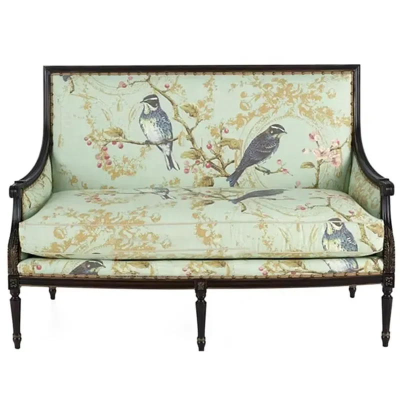 High Quality French Vintage Furniture Living Room Solid Wood Couch Living Room Settee Sofa