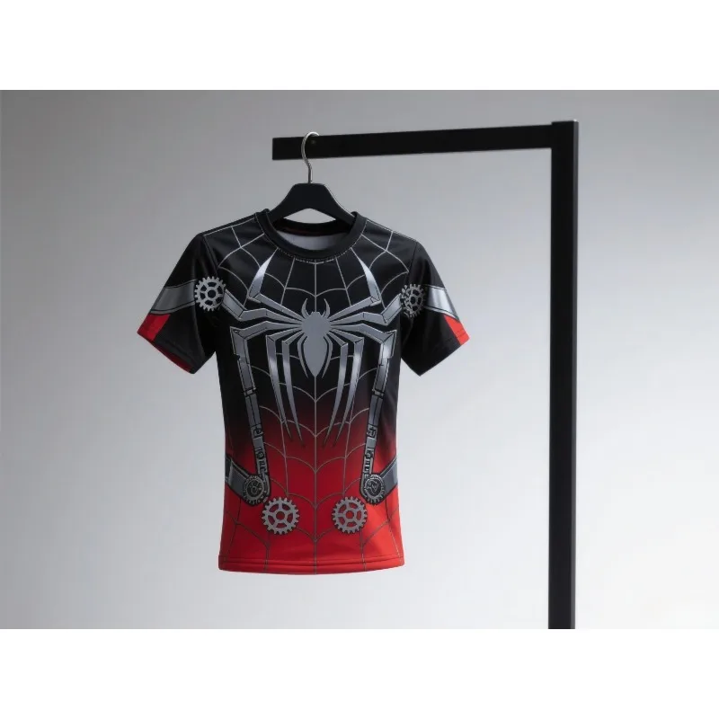 

MOTO-быстросохнущая футболка в стиле стимпанк для взрослых, 3D-принт Паук - Мужская графика