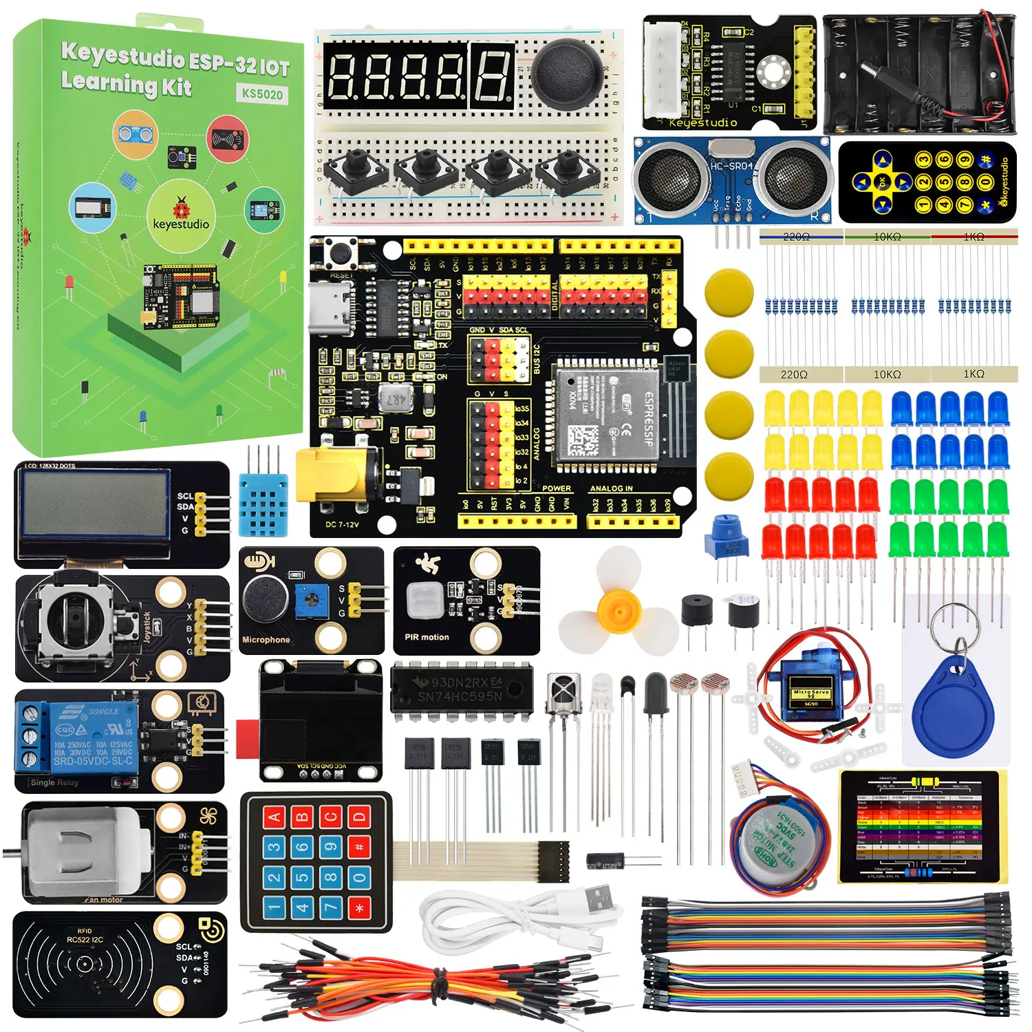 Kidsbits ESP-32 IOT Sensor Module Learning Kit +134 Projects Tutorial(Online) For Arduino ESP32 Python & C Language  Programming