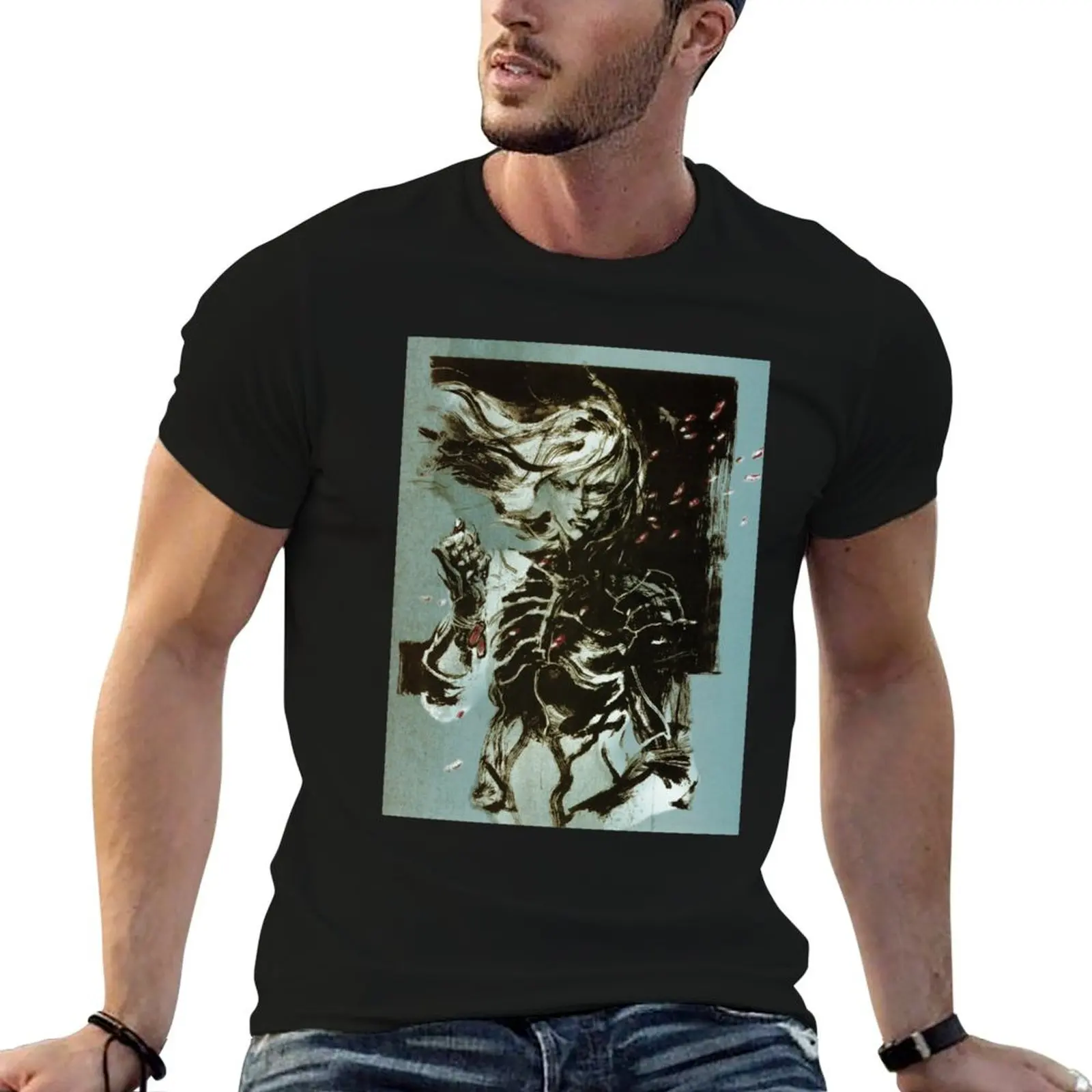 Metal Gear Solid dark T-Shirt oversized cute clothes vintage t shirts plain Men's clothing