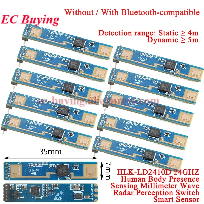 20Pcs/1pc Hi-Link HLK-LD2410D LD2410 24G 24GHZ Human Presence Detection Module Millimeter Wave Radar Sensing Switch Smart Sensor