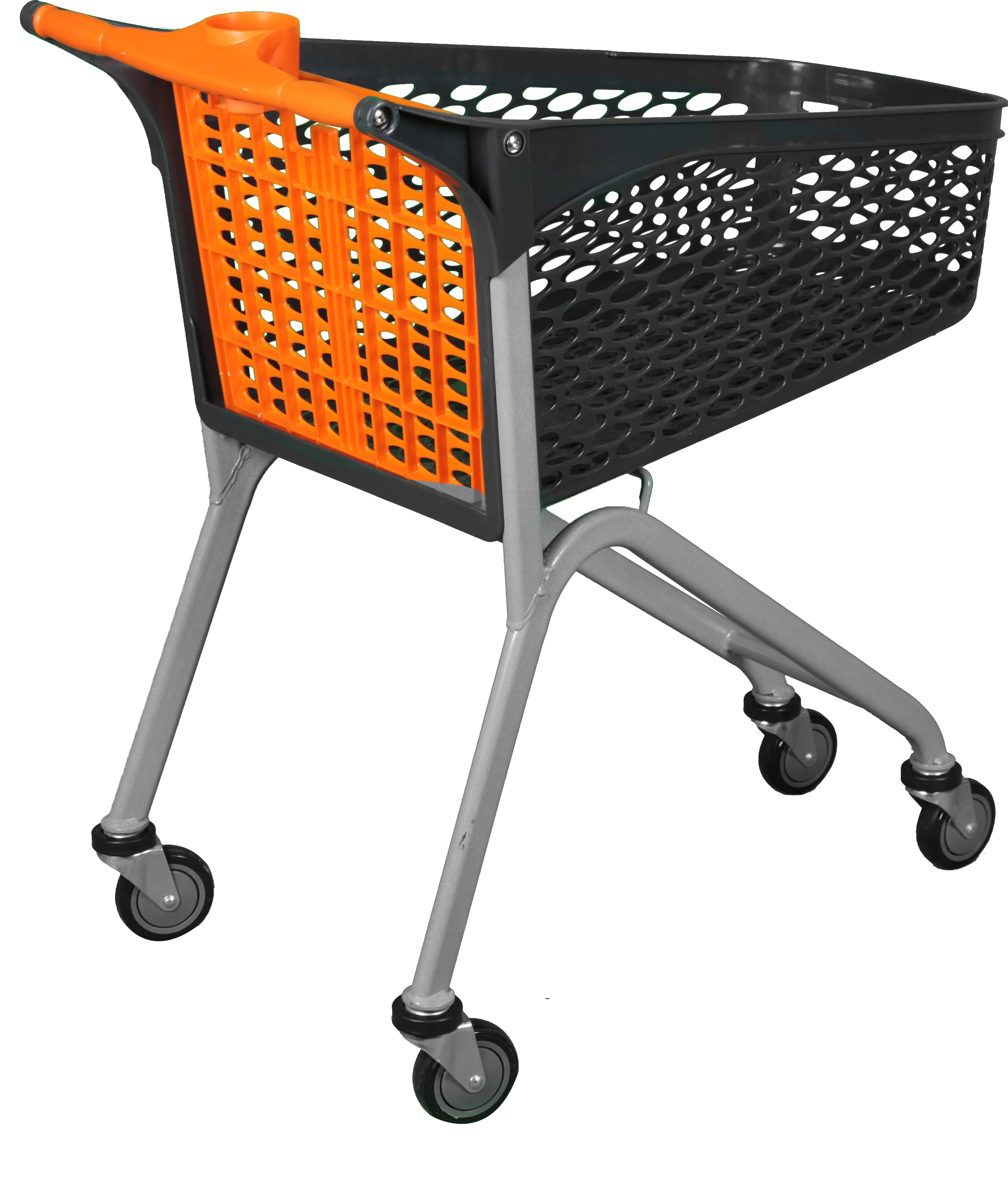 new style double layered big capacity metal hand push shopping cart supermarket trolly